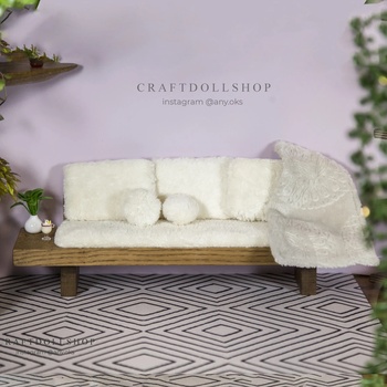 Photo of Диван для кукол 1/6 30см "Дуб - палисандр"