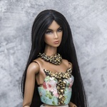 Photo of Корсаж - цветы на голубом (Золочение поталью) на тело NuFace