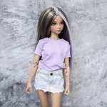 Photo of Парик со стразами - Пастельная прядка 6-7 Minifee (17см)