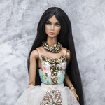 Photo of Корсаж - цветы на голубом (Золочение поталью) на тело NuFace