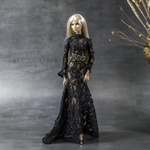 Photo of Пояс черный с золотом для Fashion Royalty