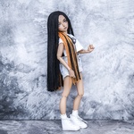 Photo of Парик "Черный+оранжевый" 6-7 Minifee (17см)